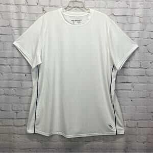 KS Sport Shirt Men's Size 4XL Big White Blue Accents Athleisure Breathable Beach